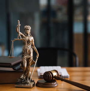 A gavel on a desk